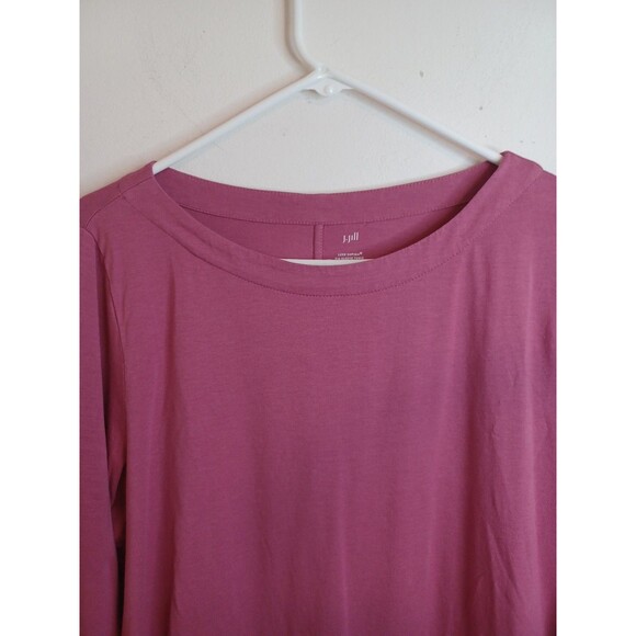 J. Jill Luxe Supima Cotton Pullover Tunic Top Large Pink Lagenlook Minimalist - Picture 5 of 8